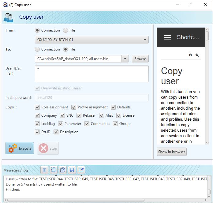 SAP user copy