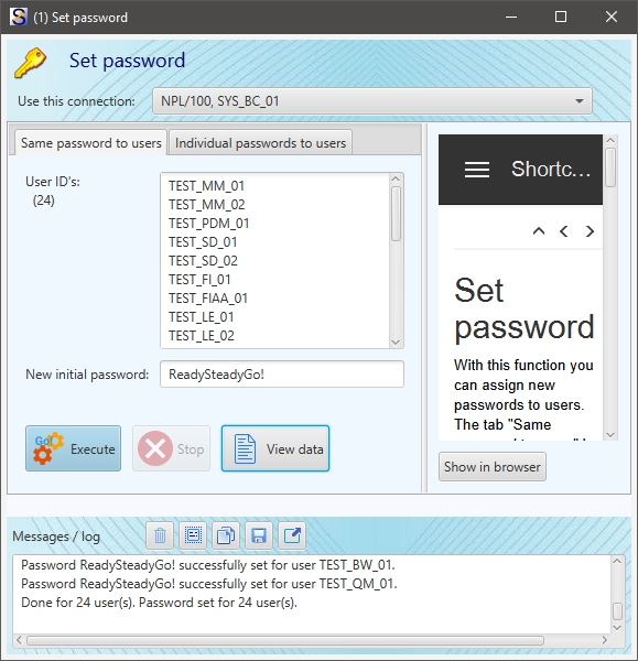 SAP passwords