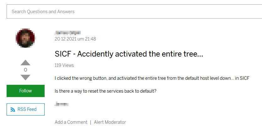 SICF - Accidently activated the entire tree
